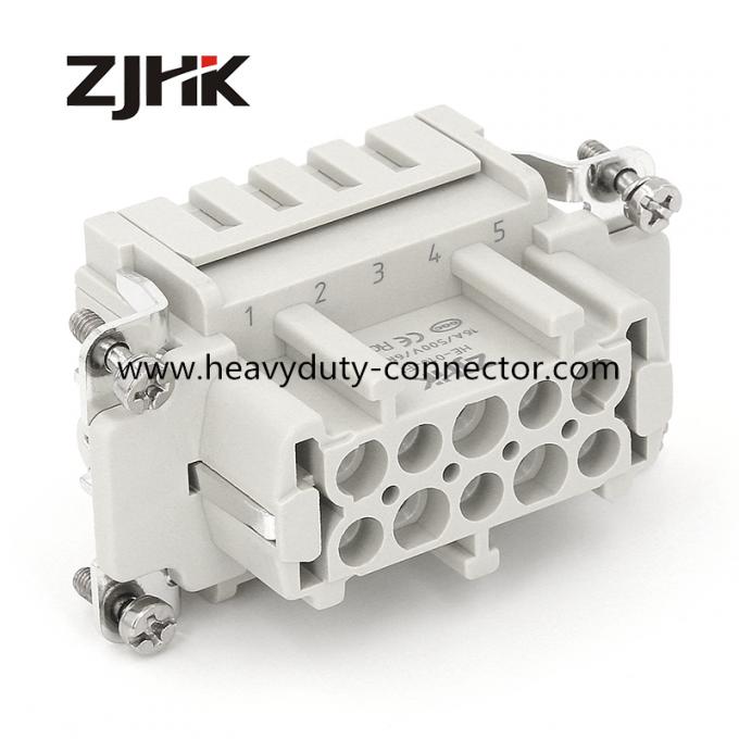 HE 10 Pin Crimp Terminal Heavy Duty Wire Connectors 500V Crimp Plug